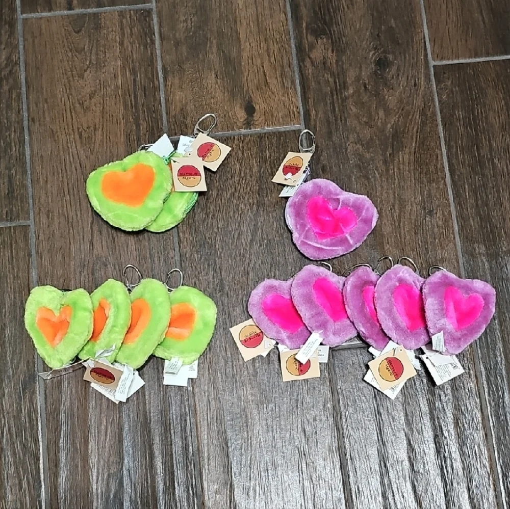 💗 Heart-Shaped Plush Keychains Set